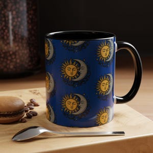 Whimsigoth Vintage Celestial Sun and Moon Mug | Coffee Lover Gift, Astrology Decor, Cosmic, Unique Ceramic Cup, Solar Lunar Vibes