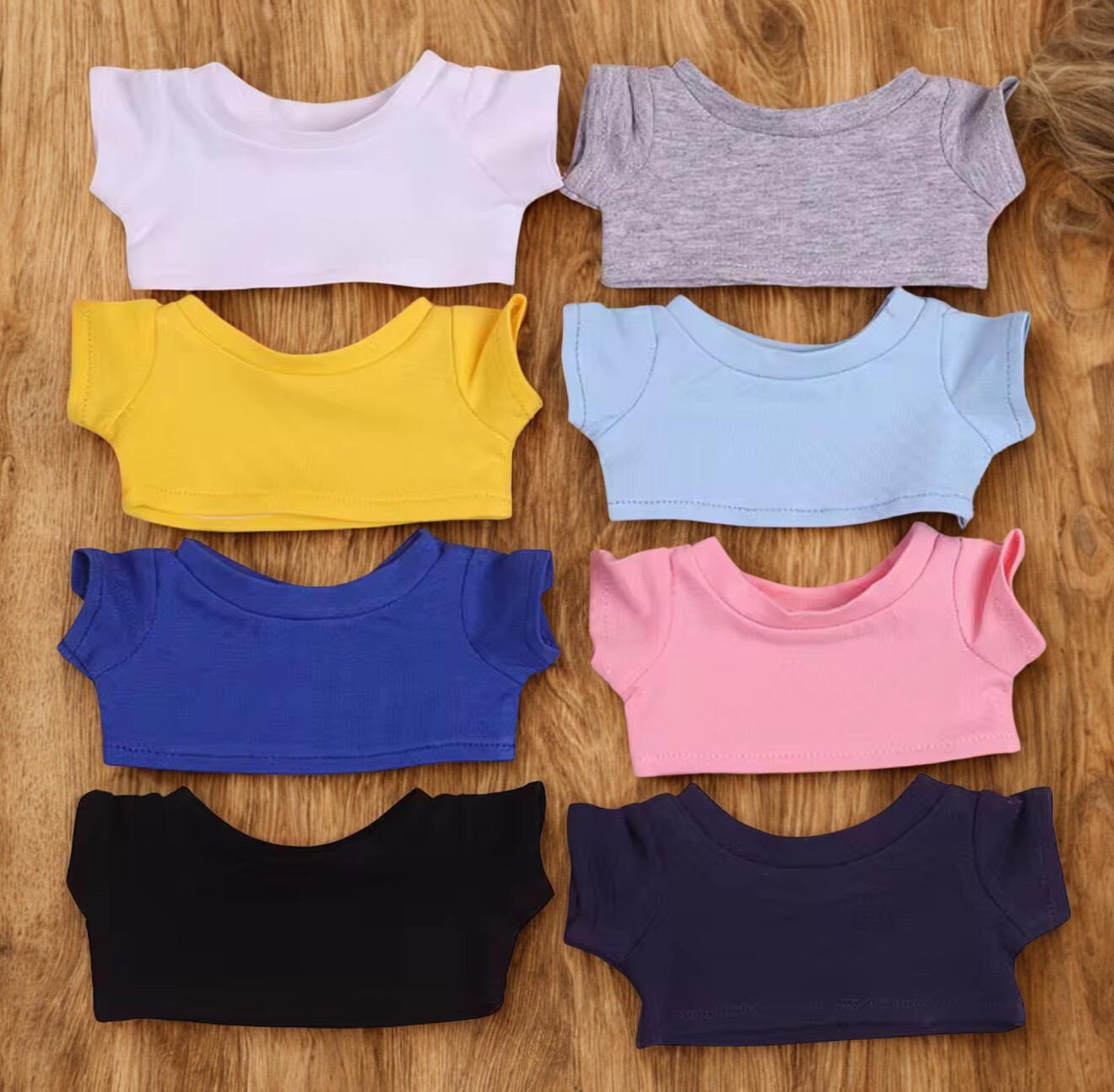 Colorful Knit Tee Shirts For 18" American Girl Dolls - Black, Blue, Red, Pink, Green, Purple, White