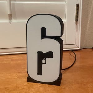 Rainbow Six Siege Logo LED Light Box | 3D Printed R6 Siege Desk Lamp