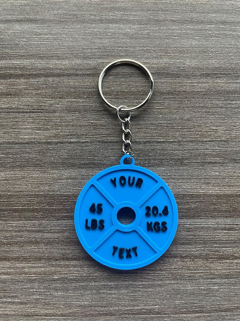 Custom 45 Lb Weight Plate Keychain, Personalized Gym Keychain, Fitness ...