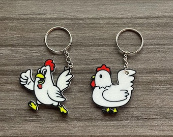 Llavero de pollo – Abalorio para bolso y llave de pollo de granja