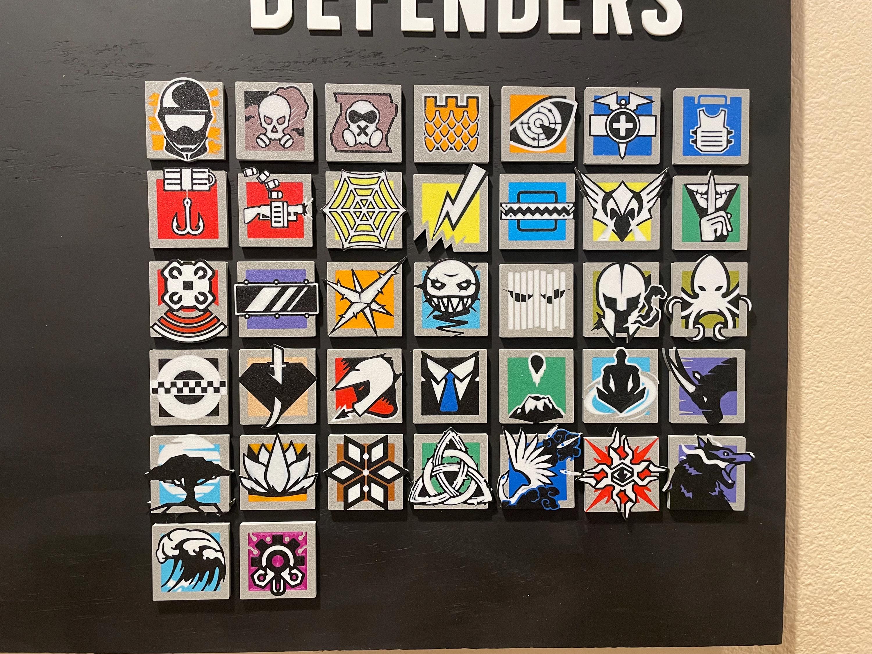 Rainbow Six Siege Operator Badges | 3D Printed R6 Operator Icons ...