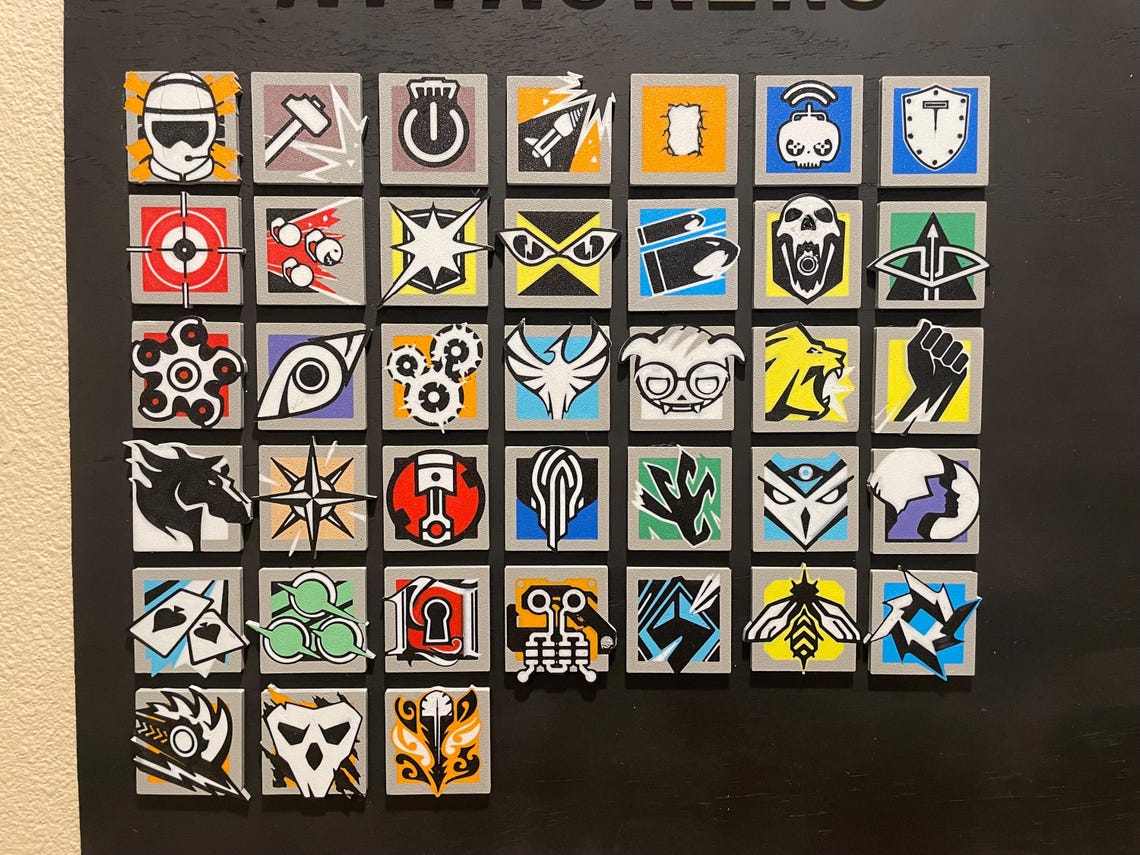 Rainbow Six Siege Operator Badges | 3D Printed R6 Operator Icons ...