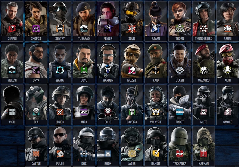 Rainbow Six Siege Operator Badges | 3D Printed R6 Operator Icons ...