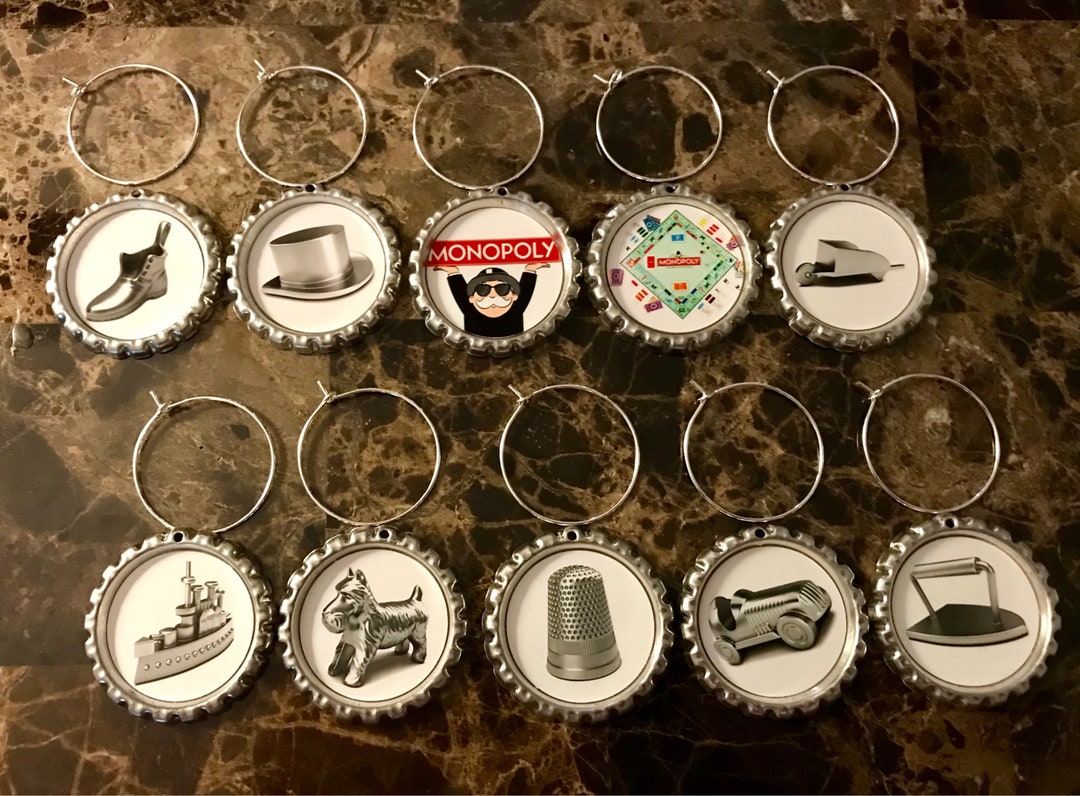 Set of 10 Monopoly Board Game Inspired Wine Glass Charms for Etsy