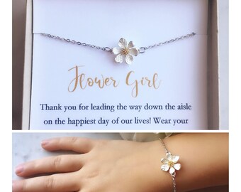 Junior Bridesmaid Gift Flower Girl Gift Flower Girl Bracelet Flower Gift Idea Personalized Flower Girl Bracelet