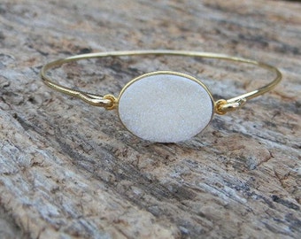 Druzy Bangle Bracelet / Gold Bracelet / Bridesmaid Gift / Bridesmaid Jewelry / Bridesmaid Bracelet / Druzy Bracelet / Drusy Jewelry / Gift