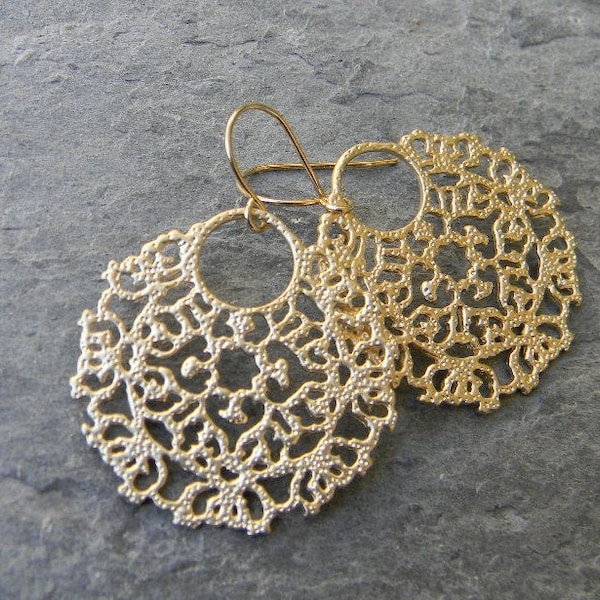 Round Filigree Bohemian Hoop Earrings