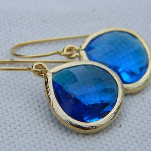 Colbalt Blue Earring - Gold Earrings - Dangle Earrings - Drop Earrings - Bridesmaid Gift - Bridesmaid Earrings - Black Friday Etsy