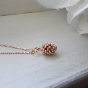 Rose Gold Necklace. Pine Cone Necklace. Bridesmaid Gift. Bridesmaid Jewelry. Dainty Pinecone Necklace. Rose Gold Jewelry. Mothers Day Gift image 3