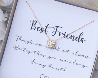 Best friend gifts, Best friend necklace, Friendship gift, Best friend birthday gift, Heart necklace, Personalized gift, Valentine's Day Gift