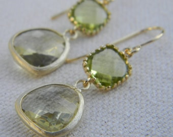 Peridot Earrings - Dangle Earrings - Bridesmaid Earrings - Bridesmaid Gift - August Jewelry - Gift For Her - Wedding Jewelry