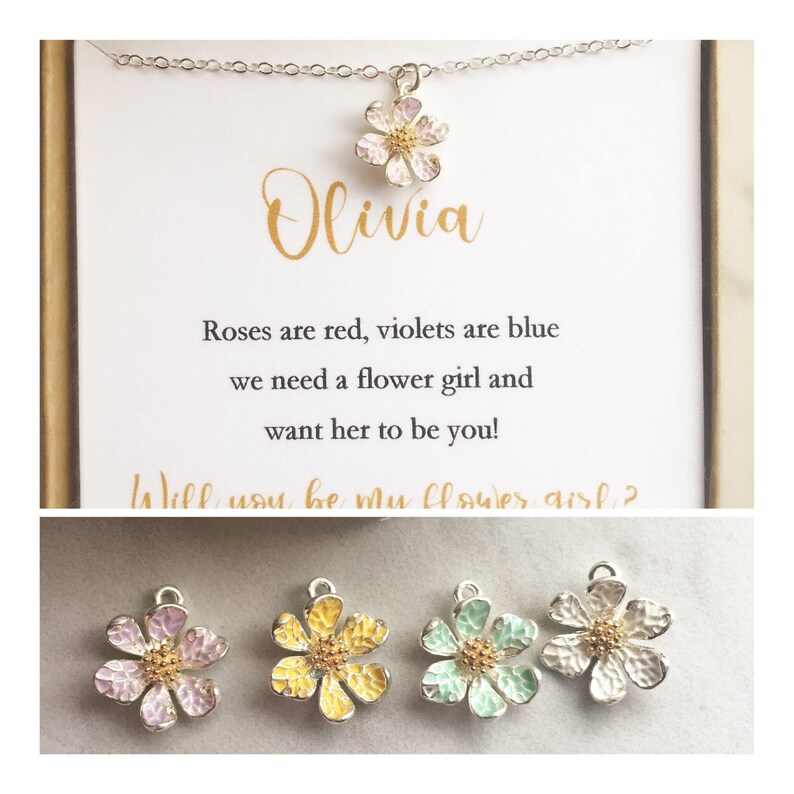 Flower Girl Proposal Necklace Toddler Flower Girl Necklace Etsy