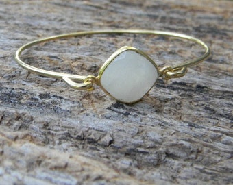 Moonstone Bangle Bracelet stacking gemstone bangle gift for her