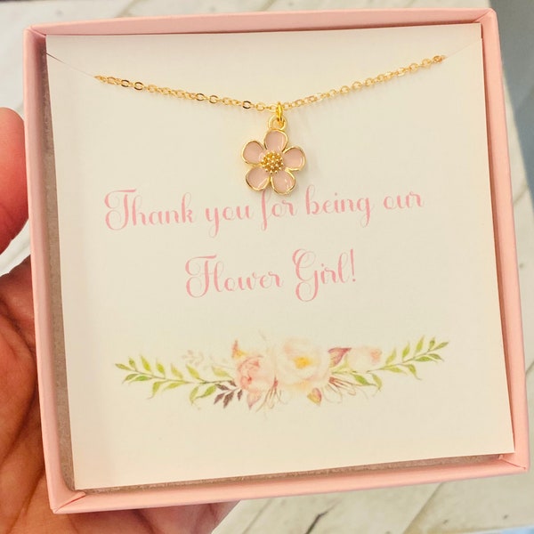 Flower girl proposal necklace,flower girl necklace, personalized flower girl gift, flower girl jewelry, will you be my flower girl necklace