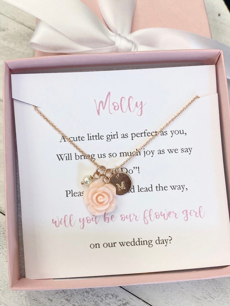 Flower Girl Proposal Necklace Flower Girl Necklace Etsy