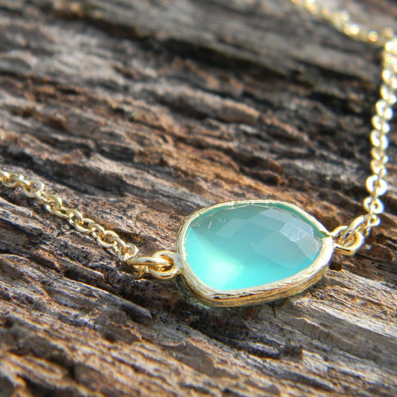 Aqua Beaded Crystal Necklace
