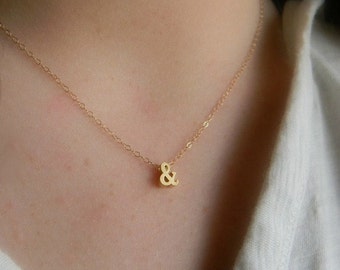 Little Gold Ampersand Necklace / Ampersand Layering Necklace / Dainty Gold Necklace / Delicate Necklace / Minimalist Necklace