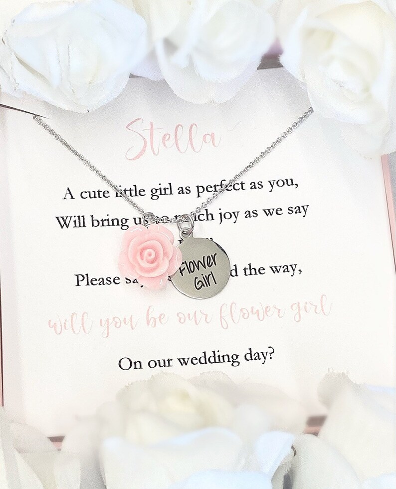 Flower Girl Proposal Necklace Flower Girl Necklace Etsy