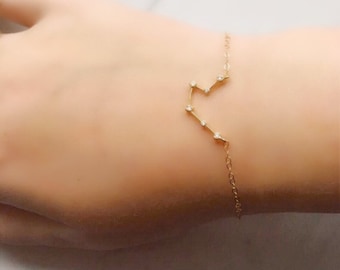 Celestial Skies, Zodiac Bracelet, Constellation Bracelet, Celestial Jewelry, Gold Zodiac Bracelet, Zodiac Jewelry, Birthday Jewelry, Gift