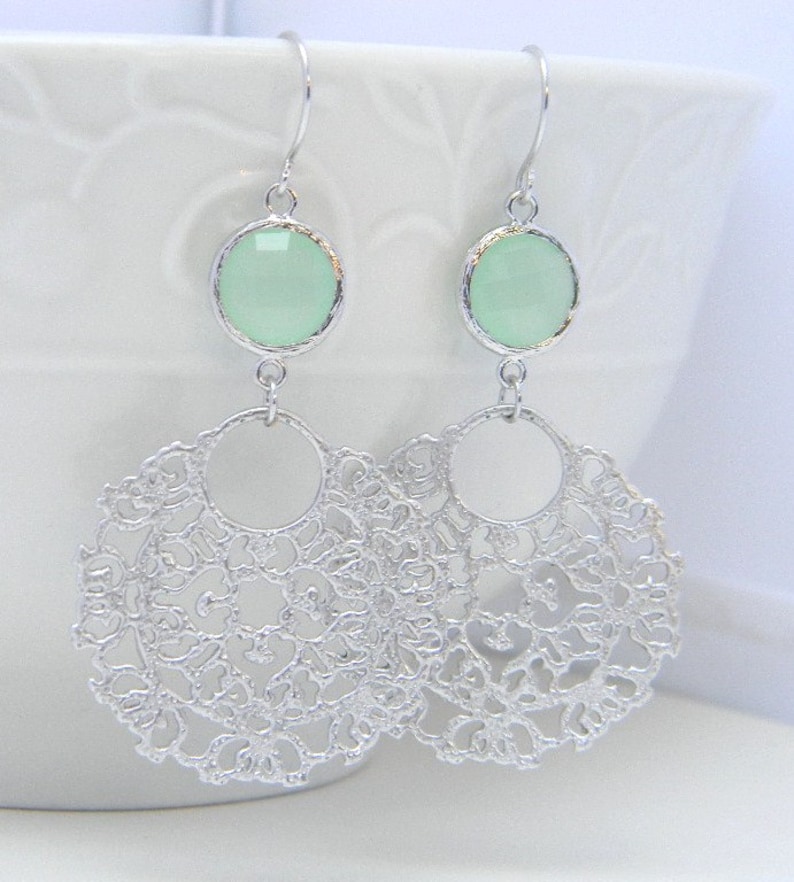 Mint Hoop EarringsChandelier EarringsDangle EarringsDrop Etsy