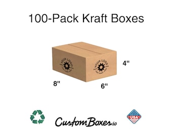 100 Pack - 8x6x4 Boxes – Custom Shipping Boxes – Kraft Packaging for Small Business
