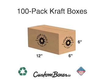 100 Pack - 12x6x6 Boxes – Custom Shipping Boxes – Kraft Packaging for Small Business