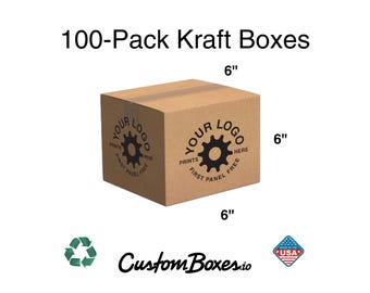 100 Pack - 6x6x6 Boxes – Custom Shipping Boxes – Kraft Packaging for Small Business