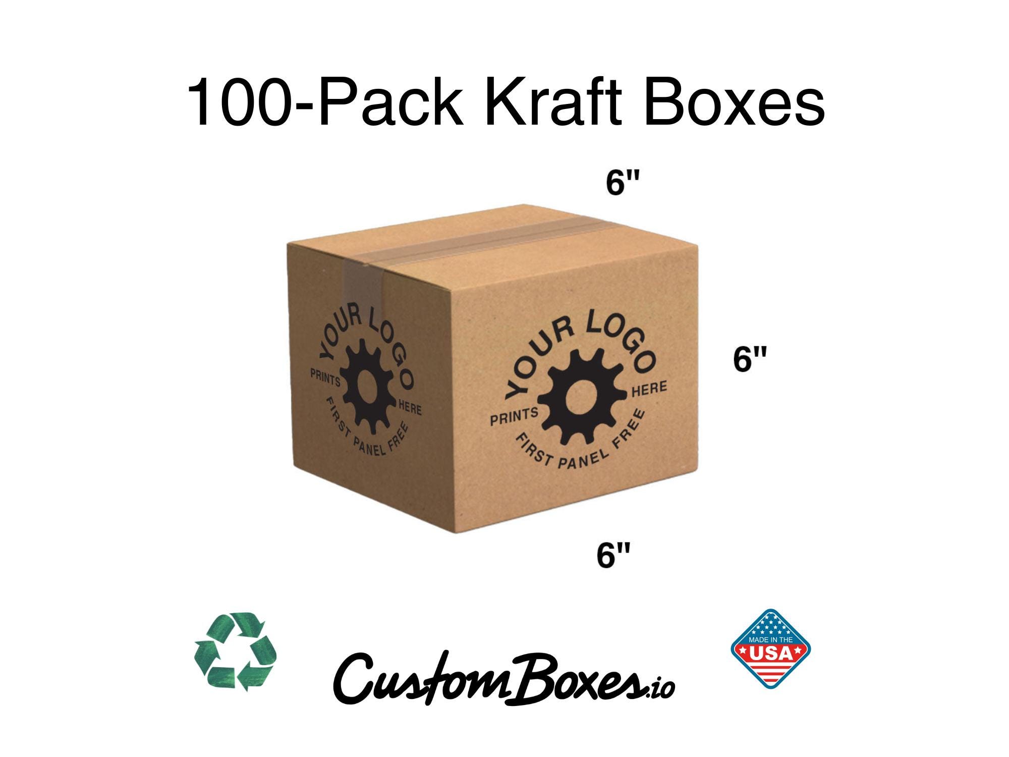100 Pack - 6x6x6 Boxes – Custom Shipping Boxes – Kraft Packaging for ...