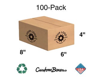 8x6x4 Bundle - 100 Pack, Custom Shipping Boxes – Kraft Packaging for Small Business