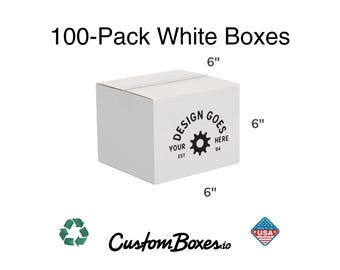 6x6x6 Custom White Shipping Boxes – 100 Pack White Packaging for Small Business