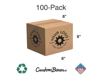100 Pack - 8x8x8 Boxes – Custom Shipping Boxes – Kraft Packaging for Small Business