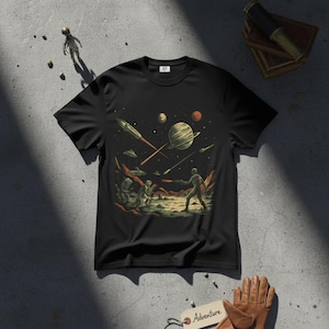Space Battle Vintage shirt, Retro Sci-fi Tee, Fighter Galaxy War Shirt, Cosmic Apparel, Astronomy Gift, Geeky gift