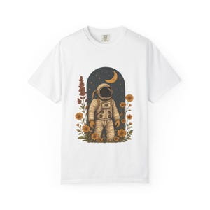 Comfort Colors BOHO Astronaut T-Shirt, Vintage Space TShirt, Space Lover, Crescent Moon Tee, Flower Moon, Floral Tshirt, Spacecore, Flower