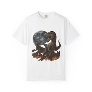 Velociraptor Dinosaur Vintage 90s Style Graphic Shirt, Dinosaur Graphic Comfort Colors® Y2k Grunge Tee, Retro Raptor Jurassic Aesthetic