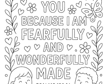 Psalm 139:14 Coloring Page