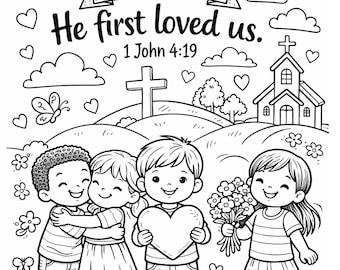 1 John 4:19 Coloring Page