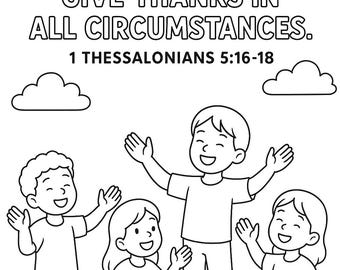 1 Thessalonians 5:16-18 Coloring Page
