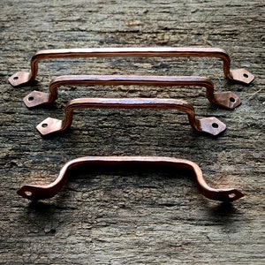 Hand Forged Copper Pull/Handle. Squared Shoulders.