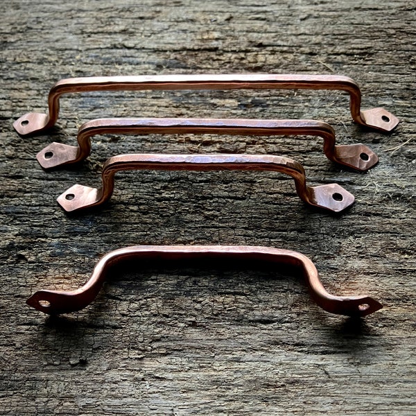 Hand Forged Copper Pull/Handle. Squared Shoulders.