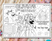 Editable Kpop Birthday Activity Sheet Placemat, Printable Kids Party Game, Fun Party Worksheet, DIY Kids Activity Download