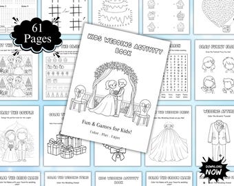 Editable Wedding Activity Book for Kids Canva Template, Printable Reception Table Games Pack, Digital Download