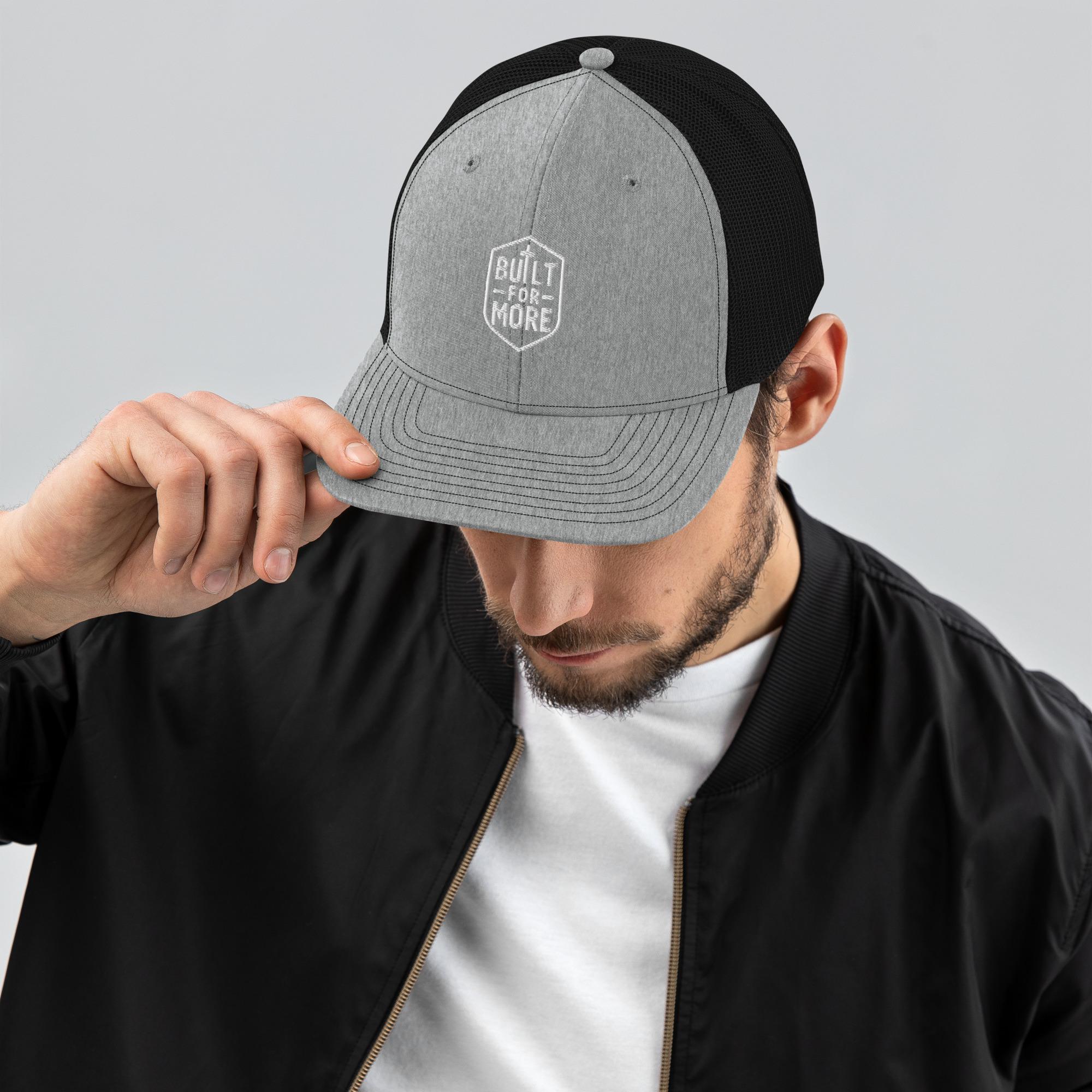 Built for More Shield Trucker Hat | Christian Fitness Cap | FA50 ...