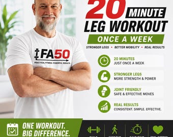 Stronger Legs After 50 Workout Plan | Joint-Friendly PDF (Digital Download)
