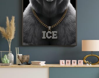 GEEH EDITION No.02 Black & White Polar bear Portrait | Luxury Digital Wall Art | Modern Minimalist Animal Print | Instant Download