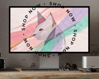 Premiumbild för kattbakgrund för bärbar dator, stationär dator eller surfplatta - direkt nedladdning