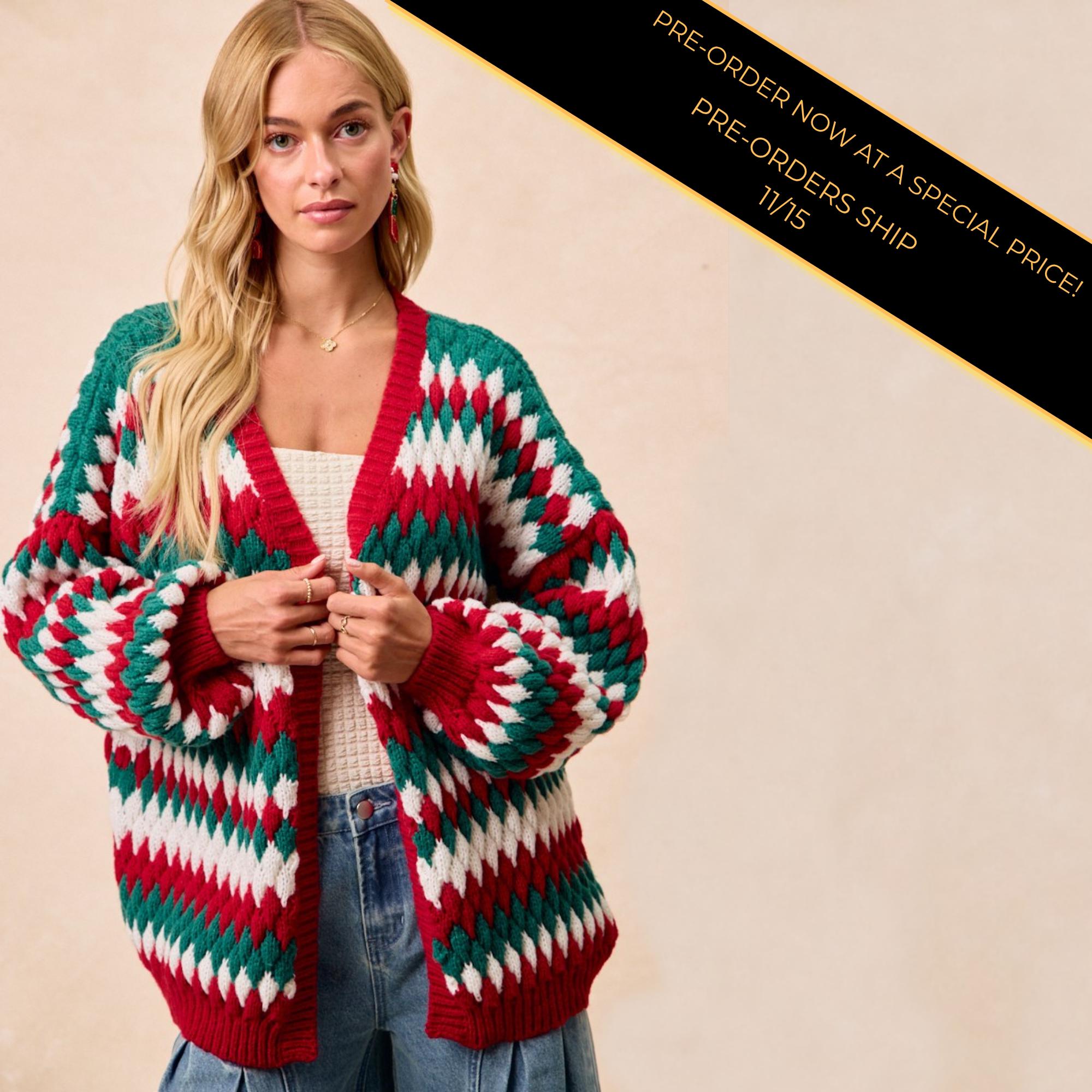 Chunky Knit Christmas Cardigan: Oversized Holiday Sweater