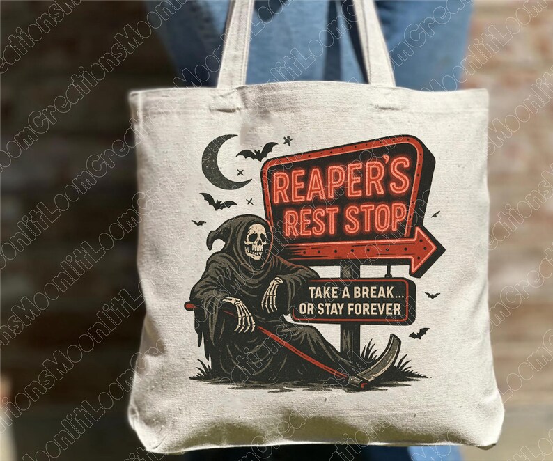 Sack Reaper Reaper’s Rest Stop PNG, Grim Reaper Sublimation Design, Funny Dark ...