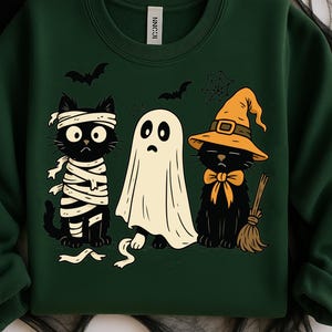 Halloween Cat PNG | Spooky Black Cat Sublimation Design | Witch Ghost Mummy Cats Clipart | Cute Retro Halloween PNG | Halloween Cat Mama PNG