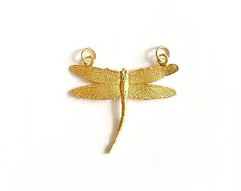 Dragonfly Charm, Dragonfly Pendant, Gold Charm, Dragonfly Necklace, Bug Jewelry, Insect Charm, Gold Dragonfly, Silver Charm